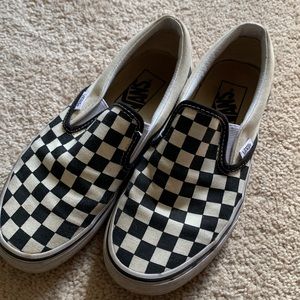 Used Vans checker board slip ons